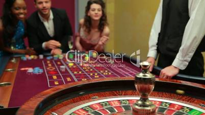 Man winning at roulette