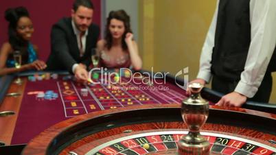 Man placing bet for roulette