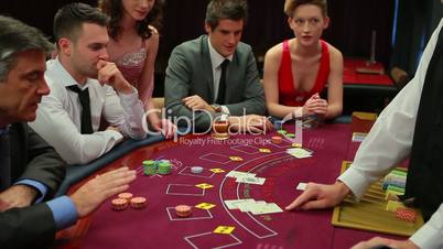 People playing blackjack