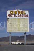 Vintage old gas diesel motel casino sign marquee