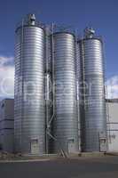 Business office or factory with silos on the side