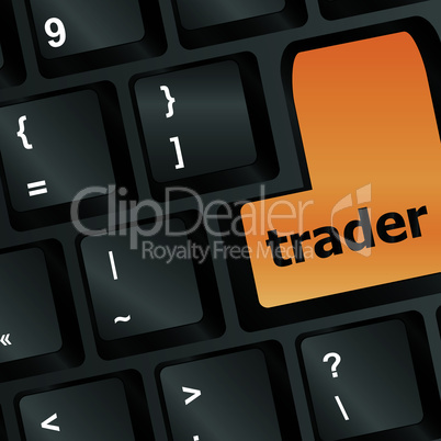 Trader keyboard representing market strategy - business concept