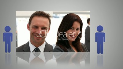 Montage of business people