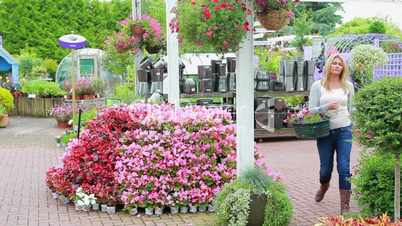 Woman shopping for plants