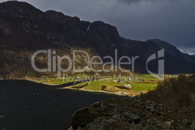 valley in norway in changeful weather