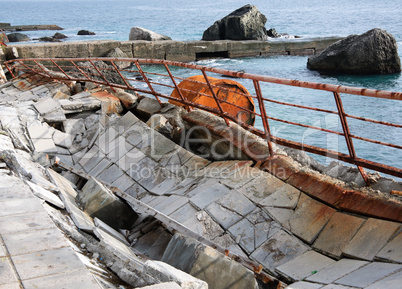 Old moorage on Black sea.