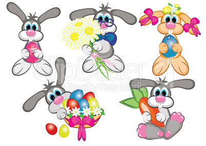 Bunnys With Easter Eggs