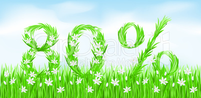 Eco-Style Grass Letters.