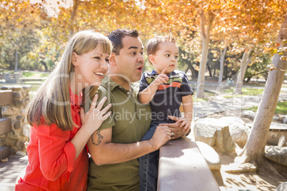 Mixed Race Family Enjoy a Day at The Park