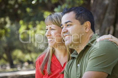 Attractive Mixed Race Couple Portrait at the Park