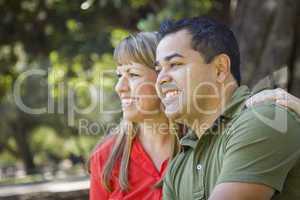 Attractive Mixed Race Couple Portrait at the Park