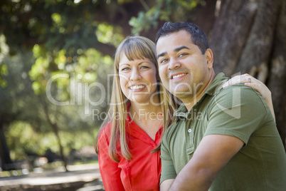 Attractive Mixed Race Couple Portrait at the Park