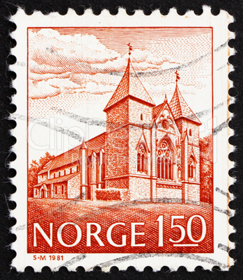 Postage stamp Norway 1981 Stavanger Cathedral, 13th Century