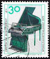 Postage stamp Germany 1973 Pedal Piano, 18th Century