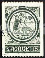 Postage stamp Sweden 1971 The Prodigal Son, 13th Century