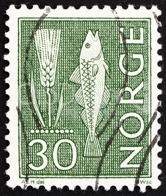 Postage stamp Norway 1963 Rye and Fish