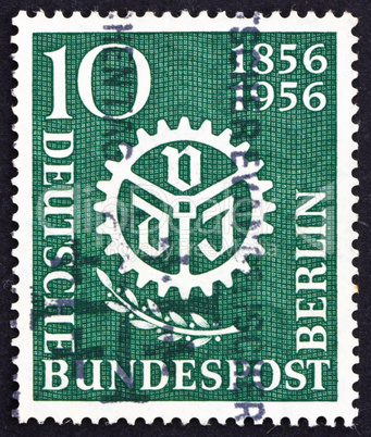 Postage stamp Germany 1956 Engineers? Society Emblem