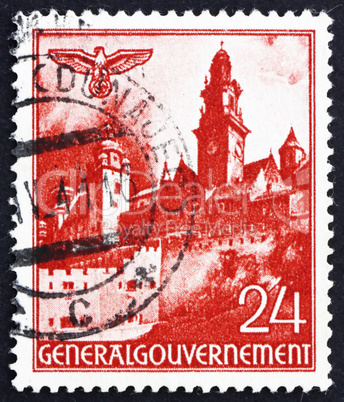 Postage stamp Poland 1940 Wawel Castle, Cracow