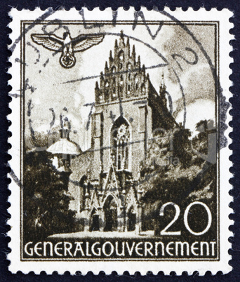 Postage stamp Poland 1940 Dominican Church, Cracow