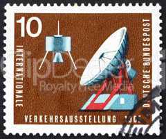Postage stamp Germany 1965 Communications Satellite and Ground S