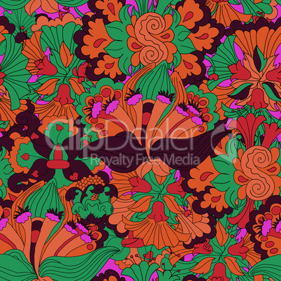 Seamless Abstract Hand-Drawn Floral Pattern
