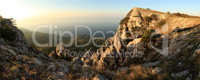 view from the mountains to the Black Sea Crimea, Ukraine