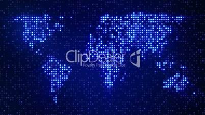 digital blue world map loop