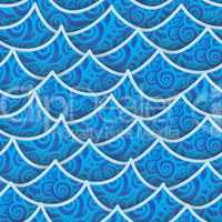 seamless pattern blue sea wave