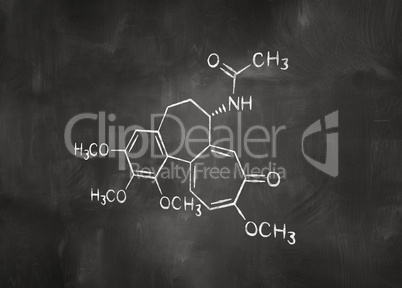 chemical formula on chalkboard