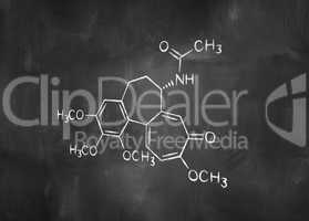 chemical formula on chalkboard