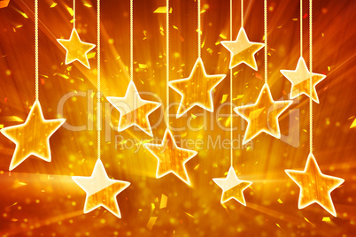 orange hanging stars and bokeh lights