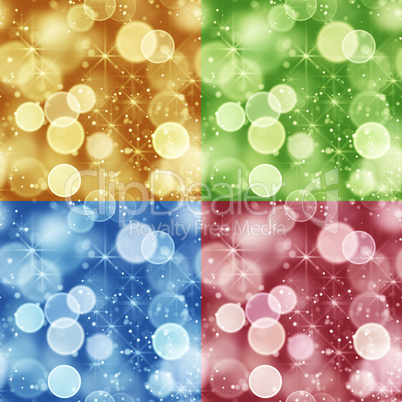 colorful set of seamless backgrounds bokeh lights
