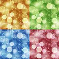 colorful set of seamless backgrounds bokeh lights