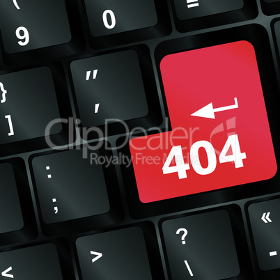 Red error keyboard button close-up - business concept