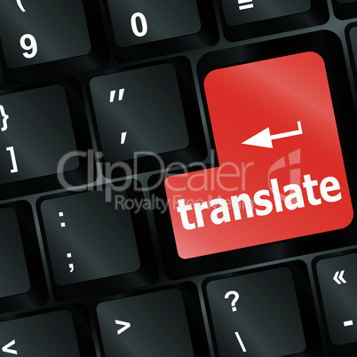 Translate button on keyboard - vector business concept