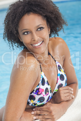 Sexy African American Woman Girl In Swimming Pool