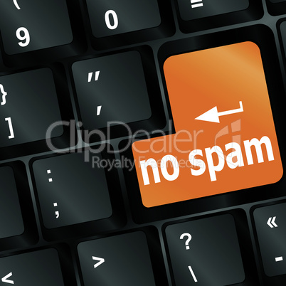 No spam keyboard key - internet business concept