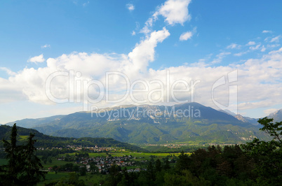 Town Bled and Julian Alps in Slovenia