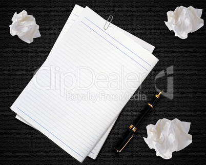 Blank white paper