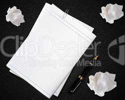 Blank white paper