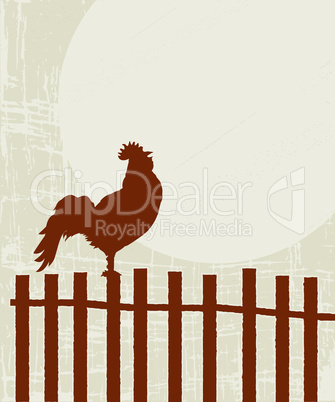 Retro rooster card