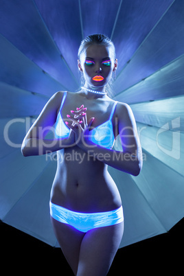 Young dancer with ultraviolet make-up portrait Young dancer with ultraviolet make-up portrait