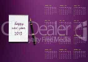 New year 2013 Calendar