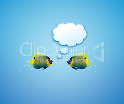 angelfish with speech bubbles.