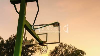 Basketball Hoop at sunset
