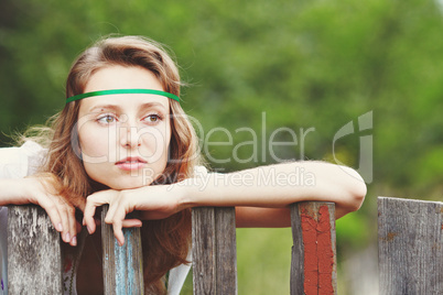 Beautiful girl with ribbons