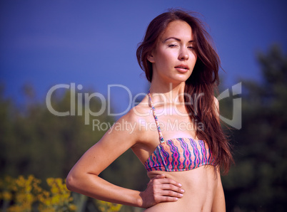 Beautiful girl in a bikini.