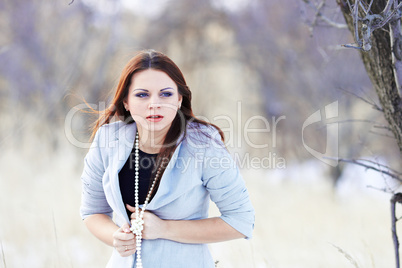 Beautiful girl in winter