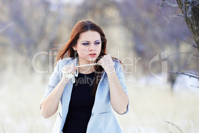 Beautiful girl in winter