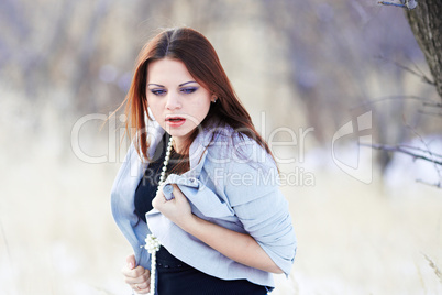 Beautiful girl in winter